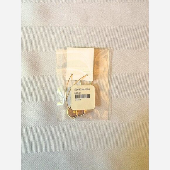 Champagne Drop Earrings – Gold Filled Wire with Glass Bezel - Picture 4 of 4